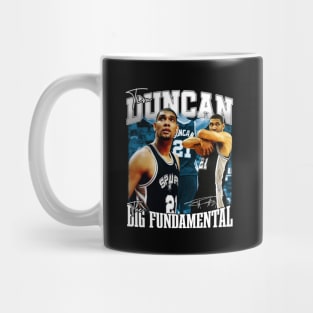 Tim Duncan The Big Fundamental Basketball Signature Vintage Retro 80s 90s Bootleg Rap Style Mug